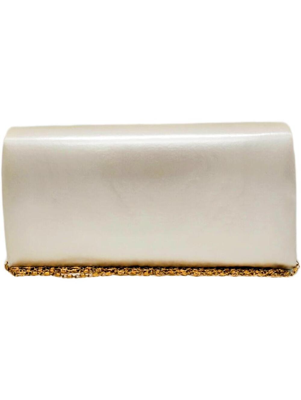 Elegant Cream Clutch Purse with Gold Chain and Accent - Picture 2 of 8